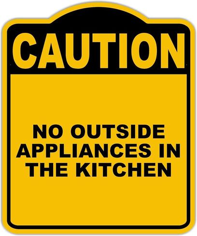 لا توجد أجهزة خارجية في المطبخ تحذير الصفراء المركب الأسود المركب 8.5 × 10 بوصات in Kuwait