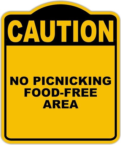 لا توجد منطقة خالية من الغذاء تحذير أصفر أسود الألومنيوم المركب 15 × 18 بوصة in Kuwait