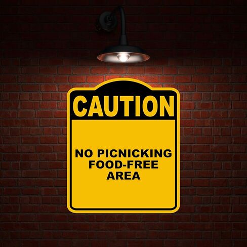 لا توجد منطقة خالية من الغذاء تحذير أصفر أسود الألومنيوم المركب 15 × 18 بوصة in Kuwait