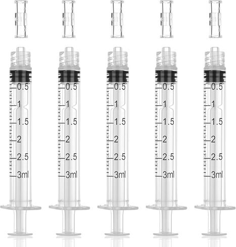 3 ml Luer Lock Syringe for Liquids, 10 Pcs Luer Connector, 10 Pack Syringe with Cap, Individually Wrapped in Saudi Arabia