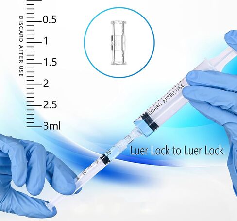 3 ml Luer Lock Syringe for Liquids, 10 Pcs Luer Connector, 10 Pack Syringe with Cap, Individually Wrapped in Saudi Arabia