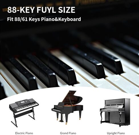 Removable Piano Key Stickers Note Labels for 88 Key Full Size, Silicone Reusable Piano Keyboard Stickers for Beginners Comes, No Need Sticker and Comes with Box (Classic Black in Saudi Arabia
