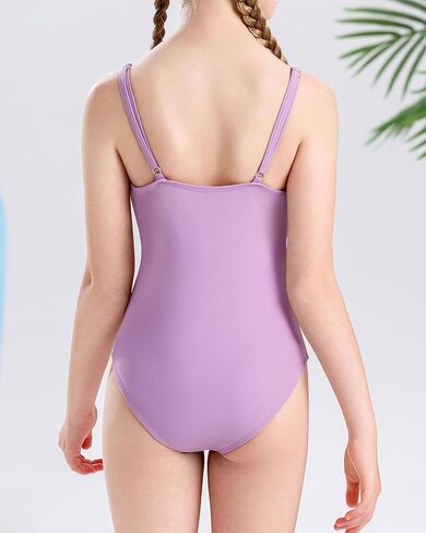 Century Star Girls Swimsuit بدلة الاستحمام في سن المراهقة قطعة واحدة من السباحة الأشرطة القابلة للتعديل قطعت ملابس السباحة الجافة السريعة الساخنة الوردي 12-13 سنة in Saudi Arabia