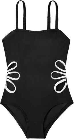 Century Star Girls Swimsuit Bathing Suit Teen One Piece Swimsuits Adjustable Straps Cut Out Quick Dry Swimwear Hot Pink 12-13 Years in Saudi Arabia