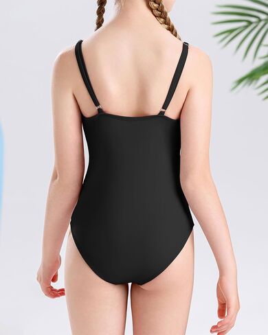 Century Star Girls Swimsuit Bathing Suit Teen One Piece Swimsuits Adjustable Straps Cut Out Quick Dry Swimwear Hot Pink 12-13 Years in Saudi Arabia