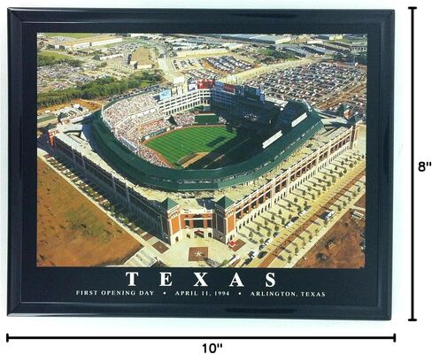 Framed Texas Rangers Ballpark in Arlington Opening Day Baseball Aerial Print F7532A in Saudi Arabia