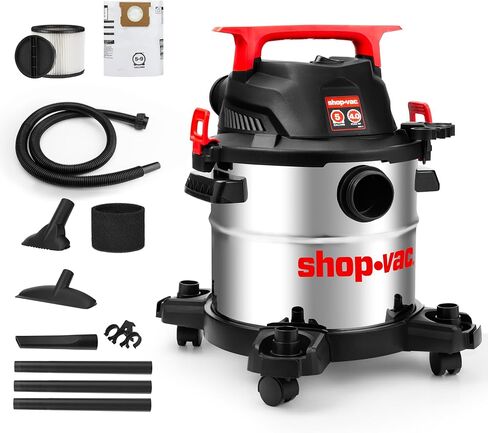 SHOP-VAC 5430162 فراغ رطب/جاف ، 5 جالون ، 4 ذروة HP ، 1-1/4 بوصة خرطوم × 7 أقدام ، حبل 6 أقدام ، مثالي لموقع العمل ، المرآب ، ورشة العمل والمنزل in Saudi Arabia