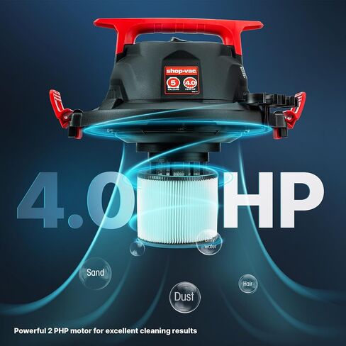 SHOP-VAC 5430162 فراغ رطب/جاف ، 5 جالون ، 4 ذروة HP ، 1-1/4 بوصة خرطوم × 7 أقدام ، حبل 6 أقدام ، مثالي لموقع العمل ، المرآب ، ورشة العمل والمنزل in Saudi Arabia
