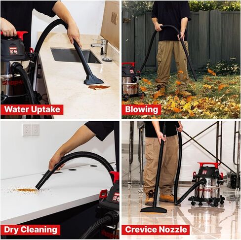 SHOP-VAC 5430162 فراغ رطب/جاف ، 5 جالون ، 4 ذروة HP ، 1-1/4 بوصة خرطوم × 7 أقدام ، حبل 6 أقدام ، مثالي لموقع العمل ، المرآب ، ورشة العمل والمنزل in Saudi Arabia