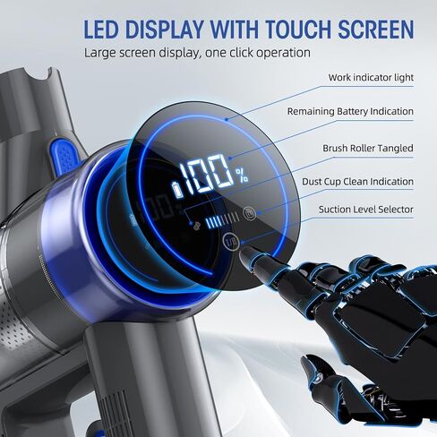 Cordless Vacuum Cleaner, 8-in-1 Super Power Suction Stick Vacuum Cleaners with Rechargeable Battery, Lightweight Self-Standing, 40 Mins Runtime Vacuum for Home Low-Pile Carpet Pet Hair in Saudi Arabia