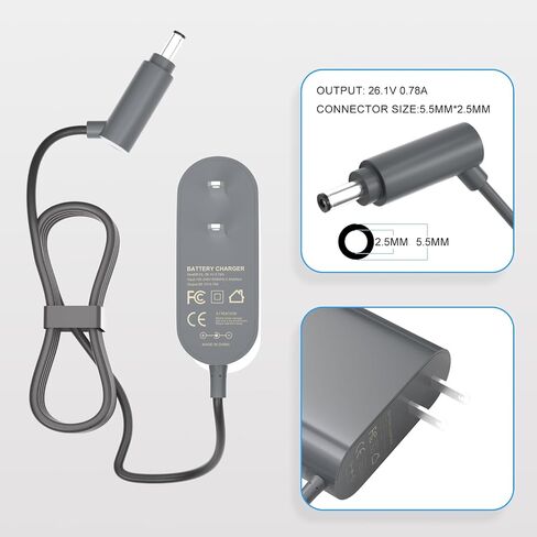 Replacement Charger for Dyson V6 V7 V8 - Power Cord Fit for Dyson V6 V7 V8 DC58 DC59 DC61 DC62 SV03 SV04 SV05 SV06 Cordless Vacuum Cleaner Model 967813-02 205720-02 in Saudi Arabia