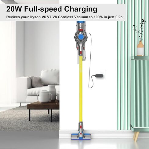 Replacement Charger for Dyson V6 V7 V8 - Power Cord Fit for Dyson V6 V7 V8 DC58 DC59 DC61 DC62 SV03 SV04 SV05 SV06 Cordless Vacuum Cleaner Model 967813-02 205720-02 in Saudi Arabia