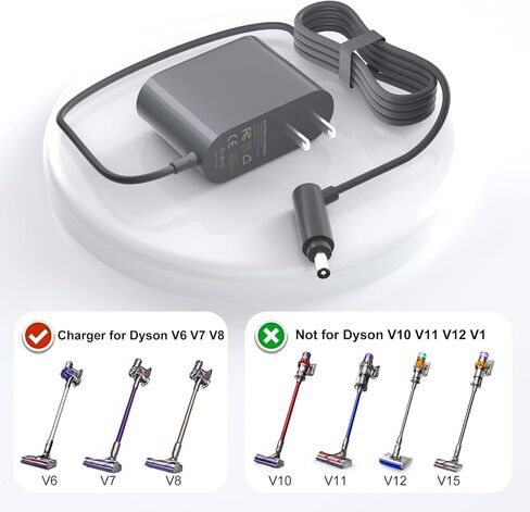 Replacement Charger for Dyson V6 V7 V8 - Power Cord Fit for Dyson V6 V7 V8 DC58 DC59 DC61 DC62 SV03 SV04 SV05 SV06 Cordless Vacuum Cleaner Model 967813-02 205720-02 in Saudi Arabia