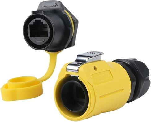 LP20 Network Cable Cable Plug Cat6 واجهة بيانات صفراء RJ45 محول كبل شبكة مقاوم للماء (مجموعة ثقب مفرد) in Saudi Arabia