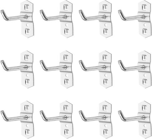 Garneck 12 Pcs Metal Square Peg Board Hooks - Heavy Duty Display Hooks for Supermarket Shelf Rack - Hanging L Style Screw Hook Pegboard Wall Organizer Tool Accessory in Saudi Arabia