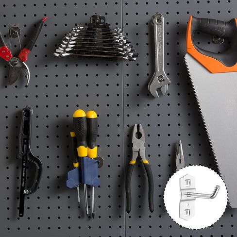 Garneck 12 Pcs Metal Square Peg Board Hooks - Heavy Duty Display Hooks for Supermarket Shelf Rack - Hanging L Style Screw Hook Pegboard Wall Organizer Tool Accessory in Saudi Arabia