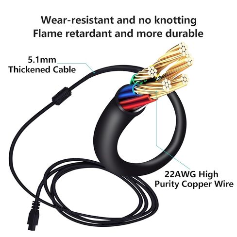 78.74 inch 6-Pin AMS HUB Extension Cable for Bambu Lab P1P/P1S/X1C/X1/X1E 3D Printer, 22AWG High Purity Copper Wire with Magnetic Ring Filter in Saudi Arabia