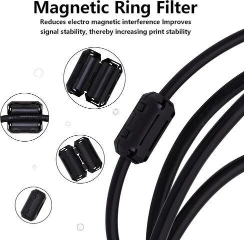 78.74 inch 6-Pin AMS HUB Extension Cable for Bambu Lab P1P/P1S/X1C/X1/X1E 3D Printer, 22AWG High Purity Copper Wire with Magnetic Ring Filter in Saudi Arabia