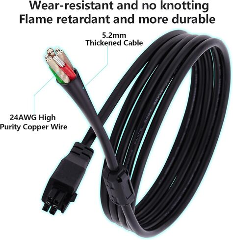 78.74 inch 6-Pin AMS HUB Extension Cable for Bambu Lab P1P/P1S/X1C/X1/X1E 3D Printer, 22AWG High Purity Copper Wire with Magnetic Ring Filter in Saudi Arabia