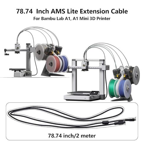 78.74 inch 6-Pin AMS HUB Extension Cable for Bambu Lab P1P/P1S/X1C/X1/X1E 3D Printer, 22AWG High Purity Copper Wire with Magnetic Ring Filter in Saudi Arabia