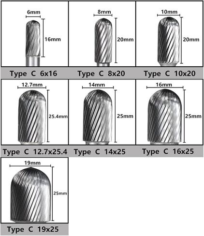 Tungsten Carbide Burr Bit Single Cut Rotary File L Type for Metal Woodworking Carving Tool Rotary Burrs 6mm Shank 1Pcs(25x14mm) in Kuwait