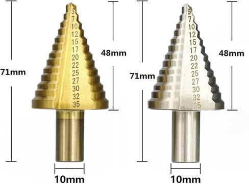 Drill Bit HSS Step 5-35mm Step Cone Drill Metal Drill Round Shank Straight Groove Hole 1Pcs(5-35mm No.1) in Saudi Arabia