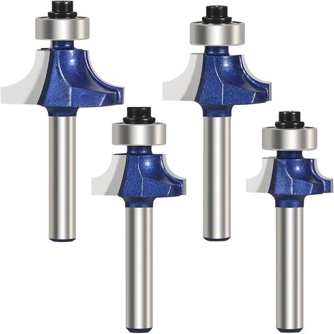 4pcs 6.35mm 1/4inch shank ronder level ver bit tour router for woodwork woodwork tungsten carbide in Saudi Arabia