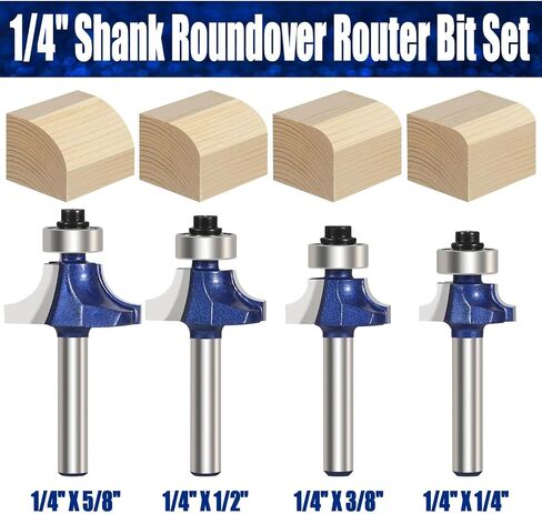 4pcs 6.35mm 1/4inch shank ronder level ver bit tour router for woodwork woodwork tungsten carbide in Saudi Arabia