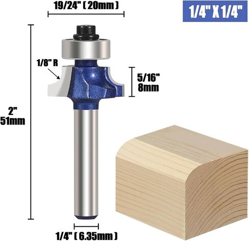 4pcs 6.35mm 1/4inch shank ronder level ver bit tour router for woodwork woodwork tungsten carbide in Saudi Arabia