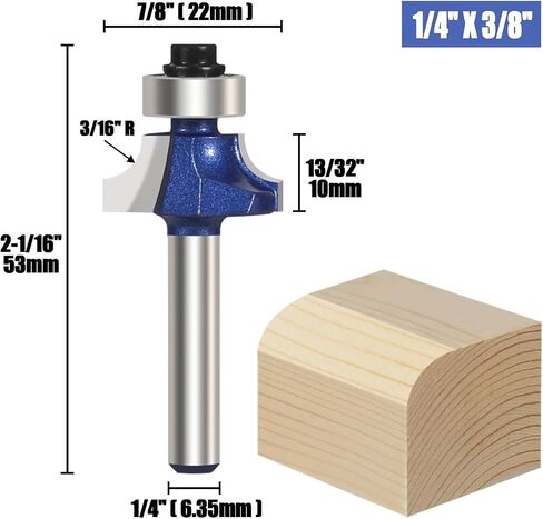 4pcs 6.35mm 1/4inch shank ronder level ver bit tour router for woodwork woodwork tungsten carbide in Saudi Arabia