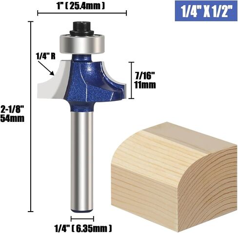 4pcs 6.35mm 1/4inch shank ronder level ver bit tour router for woodwork woodwork tungsten carbide in Saudi Arabia
