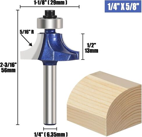 4pcs 6.35mm 1/4inch shank ronder level ver bit tour router for woodwork woodwork tungsten carbide in Saudi Arabia