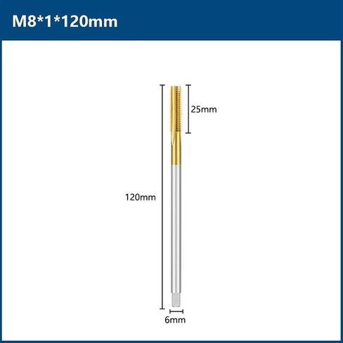 Screw Tap Drill M2-M12 Thread Tap Straight Flute 90-150 Length Metric Machine Plug Tap for Metal Screw Threading Tools 1Pcs(M10x120) in Kuwait
