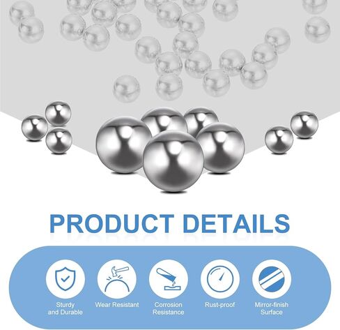 uxcell 1/2 "12.7 مم كرات تحمل ، 20 PCS 316 الفولاذ المقاوم للصدأ G200 كرات مترية متري للكرات للمحامل عجلات الدراجات in Saudi Arabia