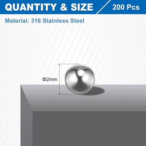 uxcell 1/2 "12.7 مم كرات تحمل ، 20 PCS 316 الفولاذ المقاوم للصدأ G200 كرات مترية متري للكرات للمحامل عجلات الدراجات in Saudi Arabia