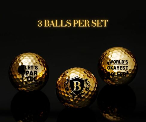 Funny Golf Gifts for Men Unique, Personalized Gold Golf Balls, Cool Accessories for Golf Lovers, Golfers, for Birthday and Christmas in Saudi Arabia
