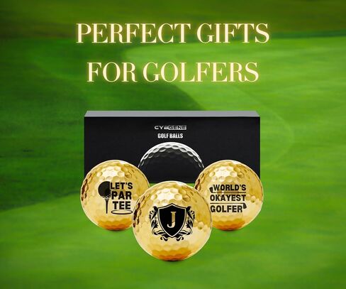 Funny Golf Gifts for Men Unique, Personalized Gold Golf Balls, Cool Accessories for Golf Lovers, Golfers, for Birthday and Christmas in Saudi Arabia