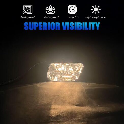 Fog Lights Compatible with 2010-2013 Chevrolet Camaro, Bumper Driving Fog lamp Assembly Replacement (Halogen Fog Lights) in Kuwait