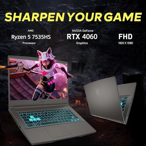 MSI Thin 15.6 inch FHD 144Hz Gaming Laptop Intel Core i5-13420H NVIDIA GeForce RTX 4060-16GB DDR4 512GB SSD Gray (2025) in Saudi Arabia