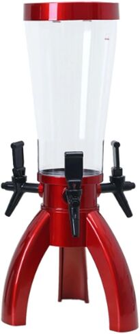 Drink dispenser, Beer Tower,Drinks Dispenser,3L Beer Tower Dispenser Clear Drink Dispenser,Plastic Beverage Dispenser(Rojo) in Saudi Arabia