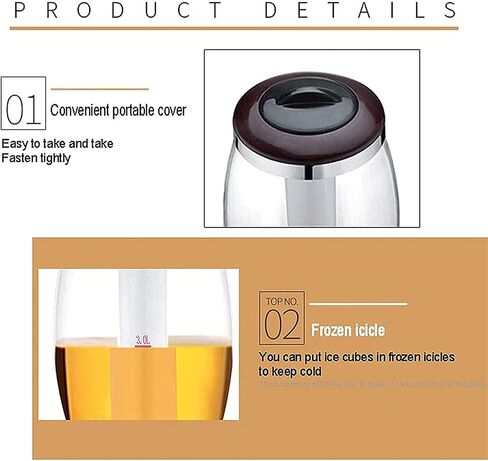 Drink dispenser, 3L Beer Column with Ice Cooling, Beer Tower with LED Light, Beer Dispenser, Drinks Dispenser with Tap, Drinking Column Ideal for Party, Bar And Home(Gold) in Saudi Arabia