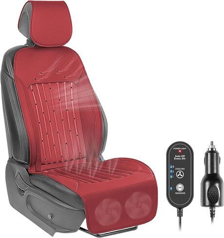 Paffenery 2025 تغطية مقعد سيارة التبريد المطورة مقعد أمامي ، وسادة مقعد السيارة 12V-24V-24V ، وغطاء مقعد مبرد لشاحنة سيارات سيارات شاحنة عالمية ، رمادية داكنة in Kuwait