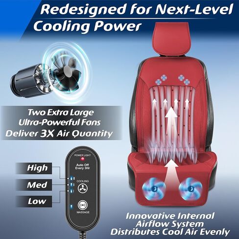 Paffenery 2025 تغطية مقعد سيارة التبريد المطورة مقعد أمامي ، وسادة مقعد السيارة 12V-24V-24V ، وغطاء مقعد مبرد لشاحنة سيارات سيارات شاحنة عالمية ، رمادية داكنة in Kuwait