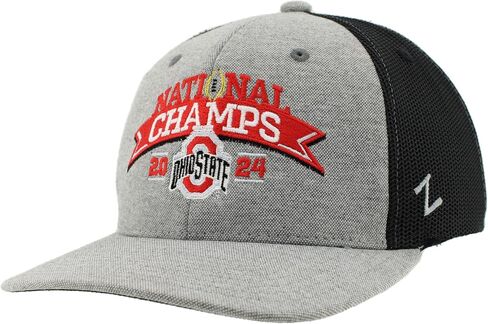 Zhats Standard Ohio State Buckeyes National Champs 2024 Football Snapback Hat Heather Heather Arch مرخصة رسميًا in Saudi Arabia