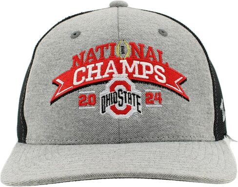 Zhats Standard Ohio State Buckeyes National Champs 2024 Football Snapback Hat Heather Heather Arch مرخصة رسميًا in Saudi Arabia