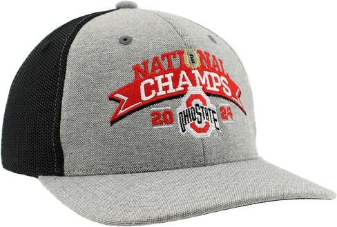 Zhats Standard Ohio State Buckeyes National Champs 2024 Football Snapback Hat Heather Heather Arch مرخصة رسميًا in Saudi Arabia