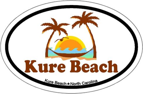 CafePress Kure Beach NC Beach Design Oval Car Bumper Sticker in Saudi Arabia