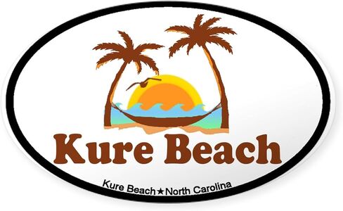 Cafepress Kure Beach NC Beach Design Design Oval Car Pumper Sticker in Saudi Arabia