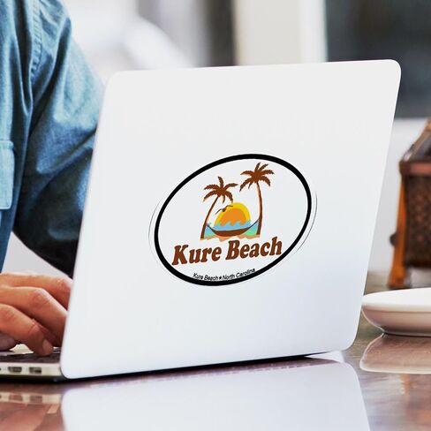 CafePress Kure Beach NC Beach Design Oval Car Bumper Sticker in Saudi Arabia