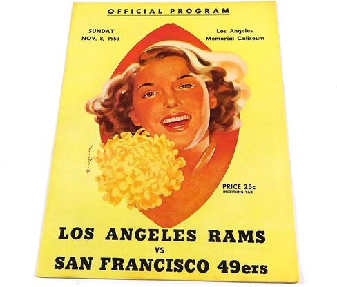 1953 سان فرانسيسكو 49ers في برنامج لوس أنجلوس رامس كرة القدم NFL 11-8-53-برامج اتحاد كرة القدم الأميركي in Saudi Arabia